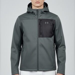 New Mens Large Under Armour Storm Coldgear Infrared Shield 2.0 Hooded Jacket